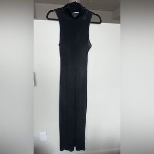 Zara Black Sheath Maxi Dress Scoop Neck Sleeveless